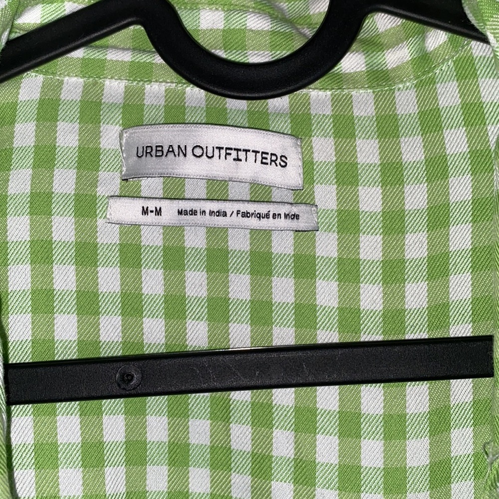 URBAN OUTFITTERS Gingham Plaid Print Lightweight Wrap Top Blouse Spring/ Retro - Picture 5 of 7